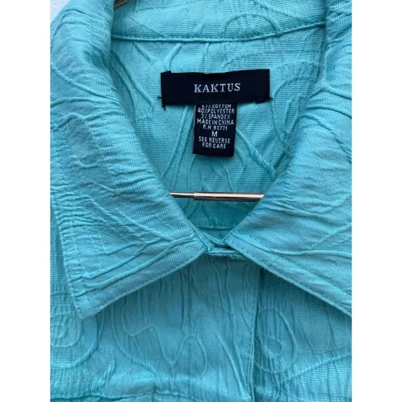 Kaktus Womens Long Sleeve Button Down Swirl Jacket Blue Sz M - Picture 4 of 10